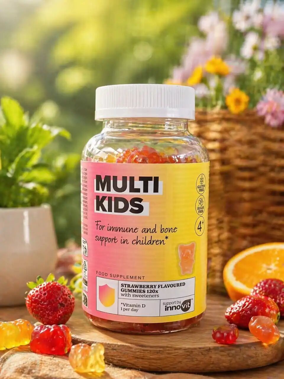 Complément Alimentaire Multi Enfants Dragues À La Fraise