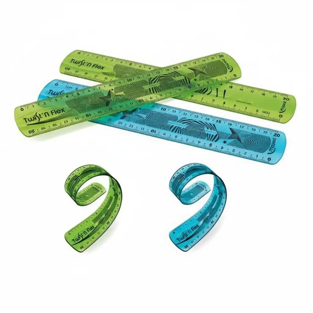 Lot De 2 Règles 20 Cm Twist’n Flex Incassables Vert Et Bleu