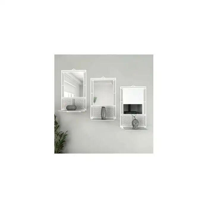 Set 3 Miroir Mural Triple Décoratif Au Design Élégant En Miror Sur Mdf
