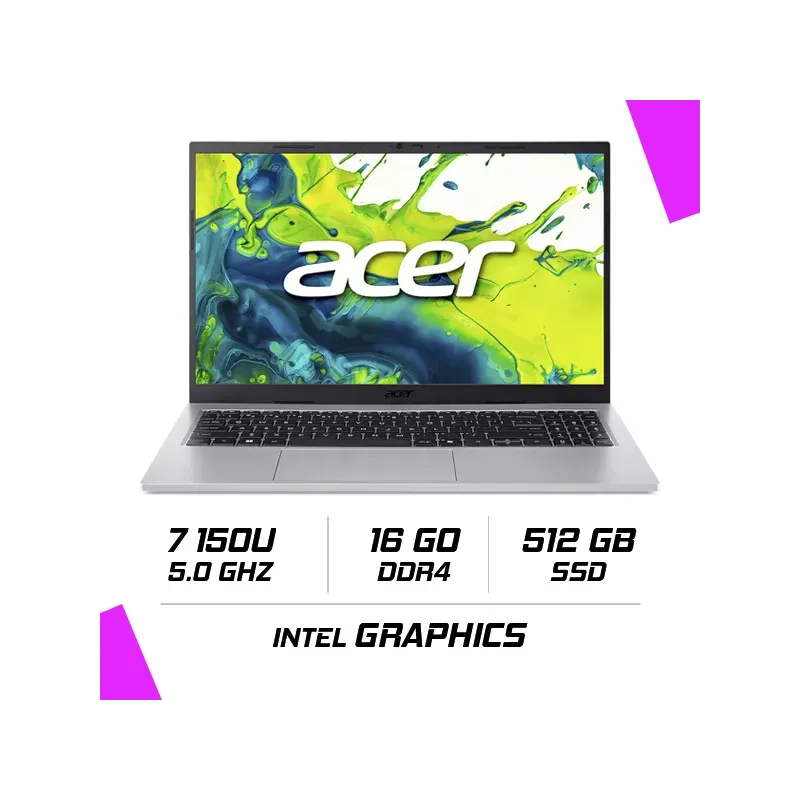 Aspire Go Intel Core 7 150u/16go Ddr4/512gb Ssd/15.6 60hz/win11