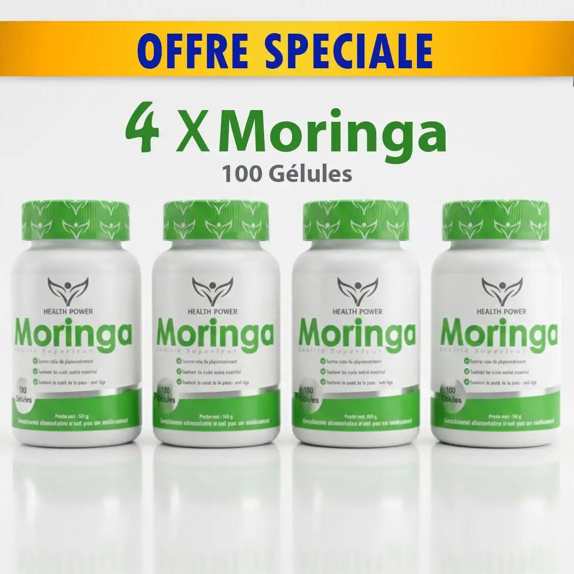 Pack 4 X Boites De Moringa Bio 100 Comprimés 500 Mg