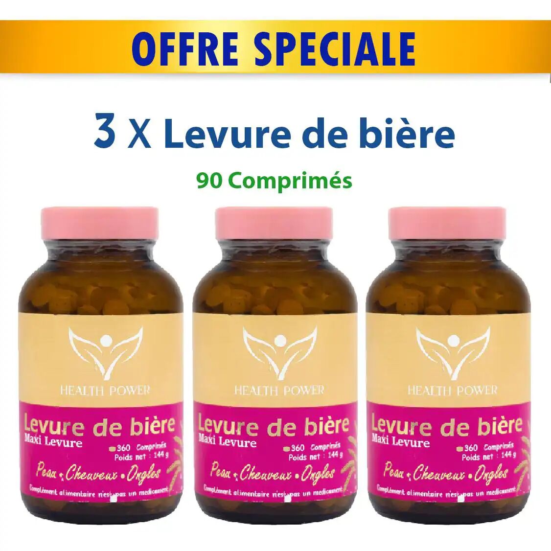 Pack 3 X Boites De Levure De Bière 360 Comprimés