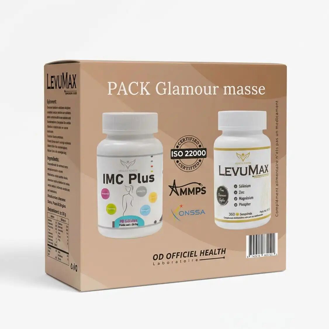 Pack Glamour Masse – Imc Plus 90 Gélules + Levumax 360 Comprimés