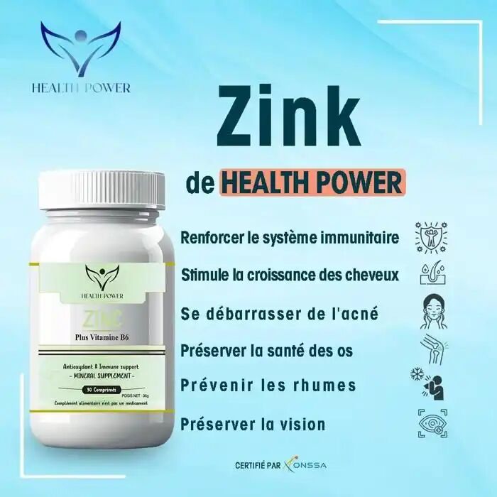 Pack 2 X Boites De Zinc Plus Vitamine B6 30 Comprimés - Antioxydant & Immune Support