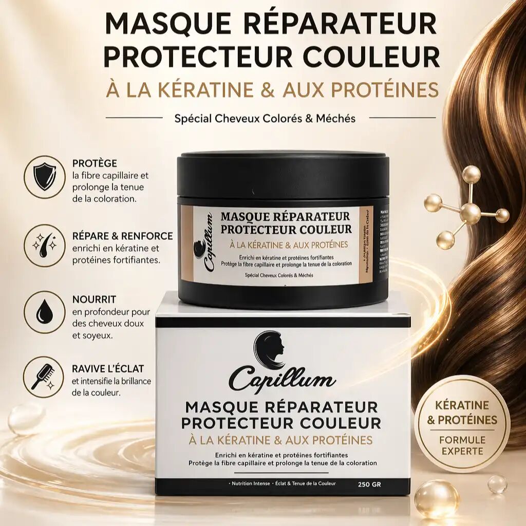 Masque Réparateur Protecteur Couleur 250 Gr - À La Kératine & Aux Protéines thumbnail 3