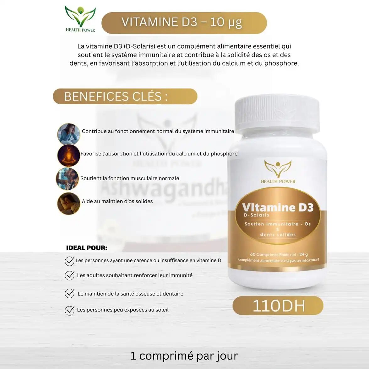 Vitamine D3 60 Comprimés