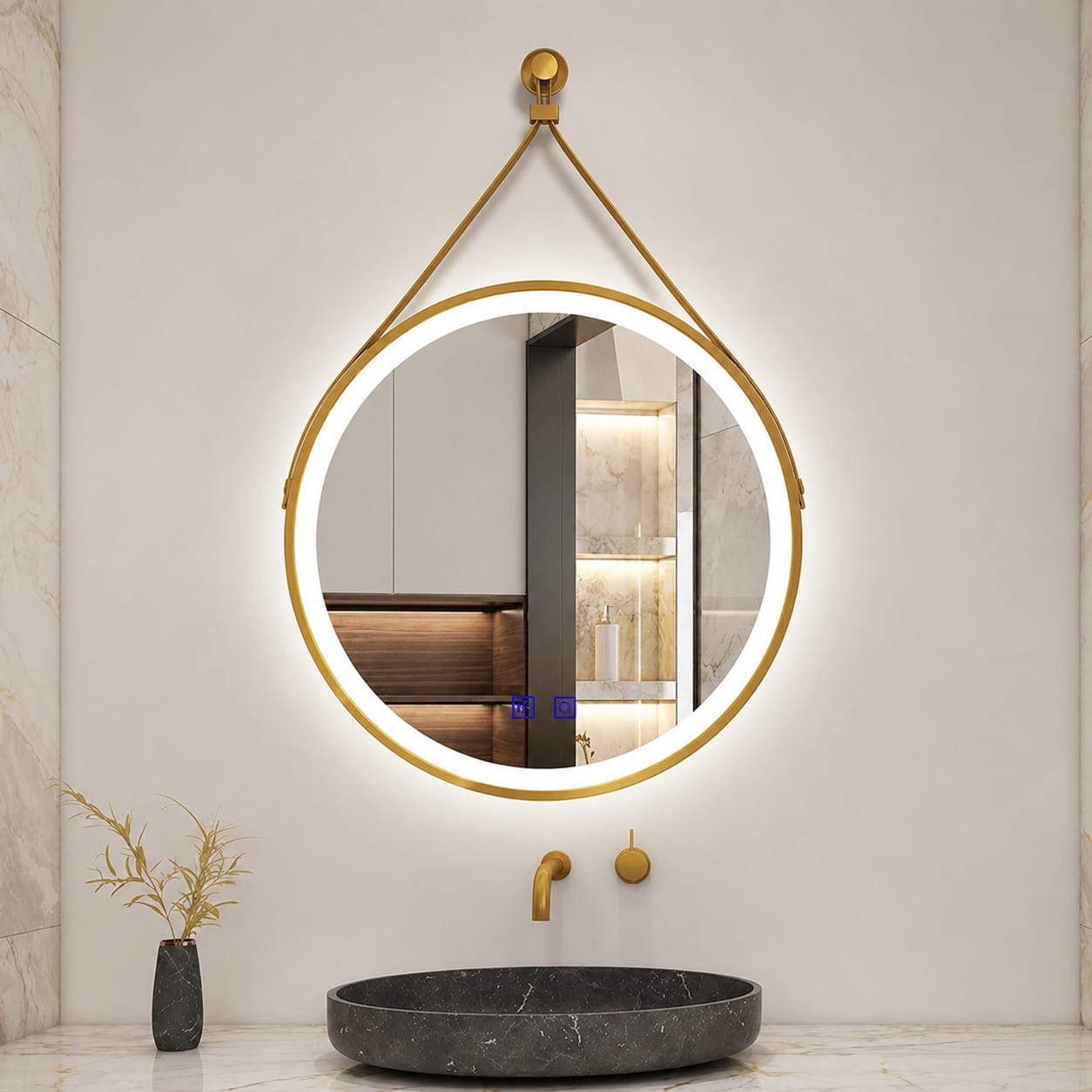 Miroir Led Rond Suspendu 