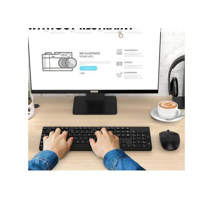 Ensemble Clavier Et Souris Sans Fil Kb-c019, Format Standard Et Fin | Clavier À Membrane 104