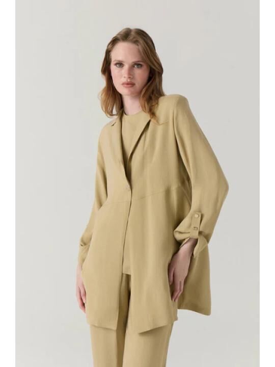 Ensemble Minimaliste Texturé À Double Boutonnage