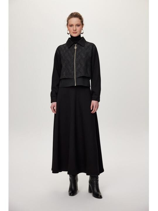 Ensemble Deux Pièces Jupe De Veste Zippée À Motifs Combinaison Double  thumbnail 1