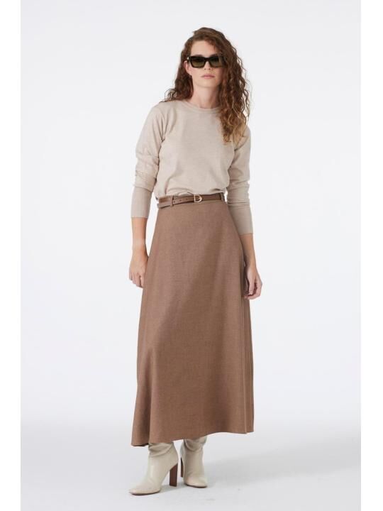 Jupe A Line Ceinturée Etk-0158