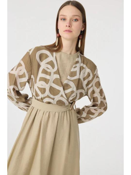 Robe Longue à Motifs "Vizon"