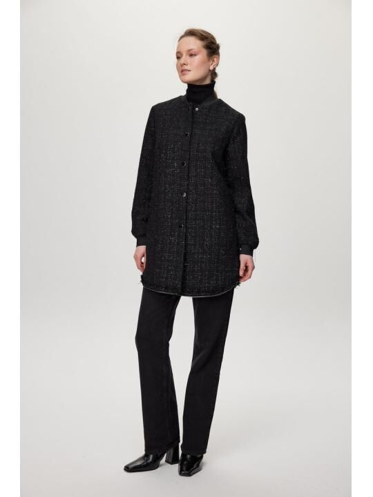 Veste Écru À Col Rond À Paillettes C-0193 thumbnail 2