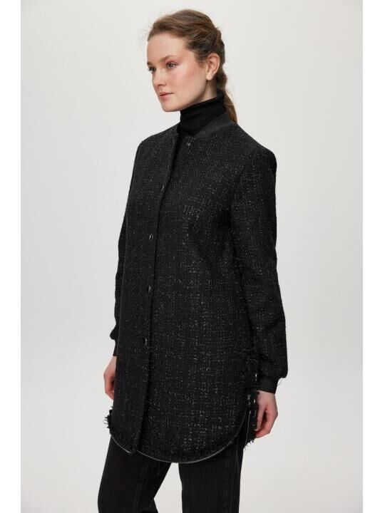 Veste Écru À Col Rond À Paillettes C-0193 thumbnail 4
