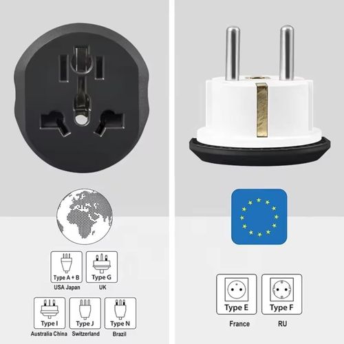 Adaptateur De Prise Universel Fr/us/uk Vers Eu 16a 250v Avec 3 Prises, Qualité Voyage