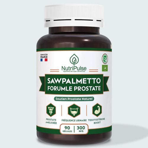 Nutripulse Saw Palmetto Formule Santé Prostate - Soutien Hormonal & Bien-être Masculin 90 Gélules
