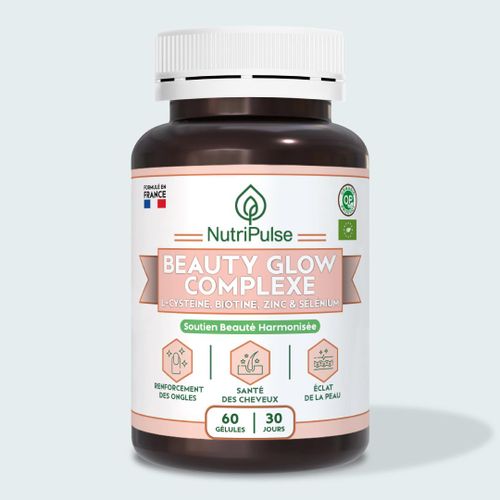 Beauty Glow Complexe – L-cystéine - Biotine - Zinc & Sélénium – Cheveux - Ongles & Peau – 60 Gélules
