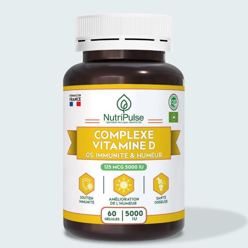 Nutripulse Complexe Vitamine D 5000 Iu Santé Des Os - Immunité & Humeur 125 Mcg - 60 Gélules