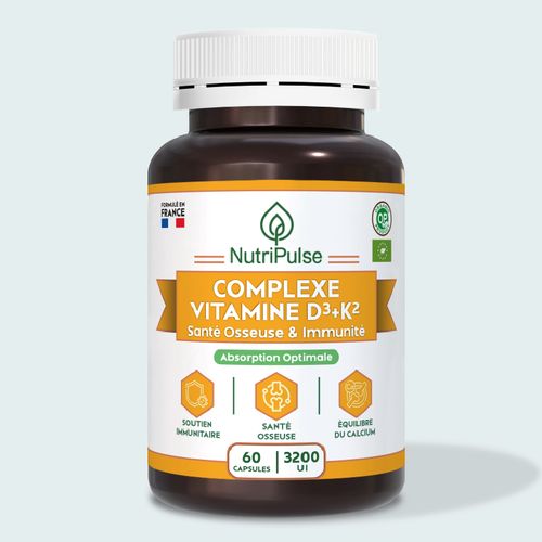 Vitamines K2 D3 3200 Ui – Santé Des Os & Immunité – 60 Gélules