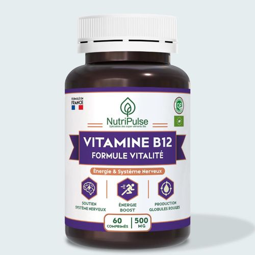 Vitamine B12 500mg Formule Vitalité - Énergie & Système Nerveux 60 Comprimés