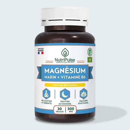 Magnésium Marin 300 mg + Vitamine B6 – Relaxation & Sérénité – 30 Gélules