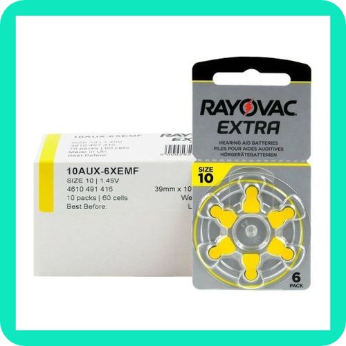 Rayovac Piles Pour Appareils Auditifs Extra 10 Boîte (60 Pièces)