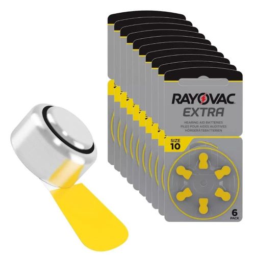 Rayovac Lot De 10 Boites, 10x6 Piles Aide Auditive 1.45v Size 10, Zing Air S10 Pr70