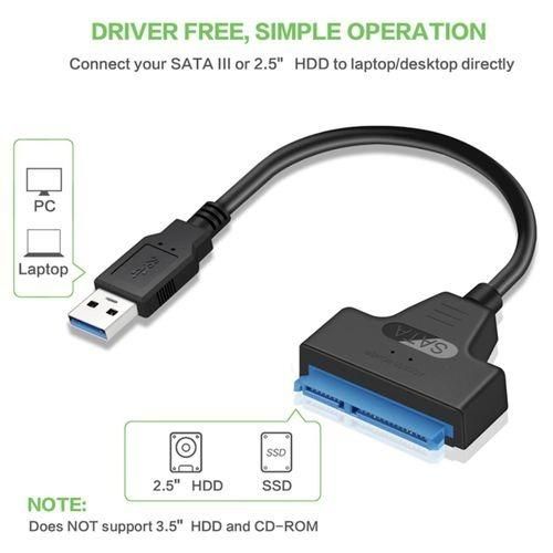 Usb Cable Adaptateur 3.0 - Câble Vers Usb Adaptateur Jusqu'à 6 Gb ps 