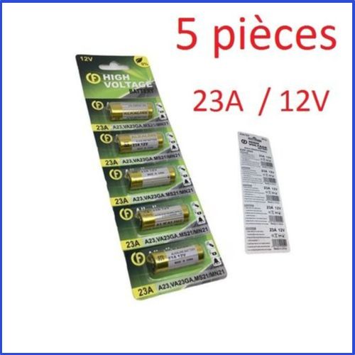 5 Piles Alcalines / 23a / Mn21 / Va23ga / Ms21 / High Voltage Battery 12v