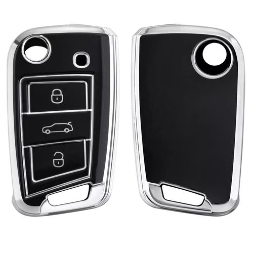 Étui À Clés De Voiture En Tpu À 3 Ou 4 Boutons - Coque Pour Vw Volkswagen Golf 7 Mk7 Tiguan Mk2 Pour Seat Ateca Leon Fr 2 Ibiza Skoda Octavia(detail Couleur Aléatoire) Le Coque Cle Ninclut Pas La Clé De Voiture