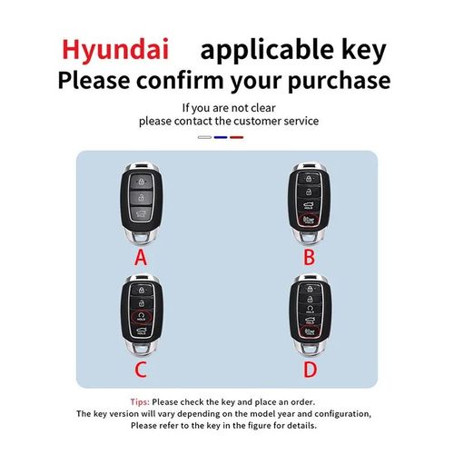 Étui Pour Clé De Voiture À 3/4/5 Boutons - Pour Hyundai I30 Ix35 Kona Encino Solaris Azera Grandeur Ig Accent Santa Fe Palissade .protege Cle .cache Cle