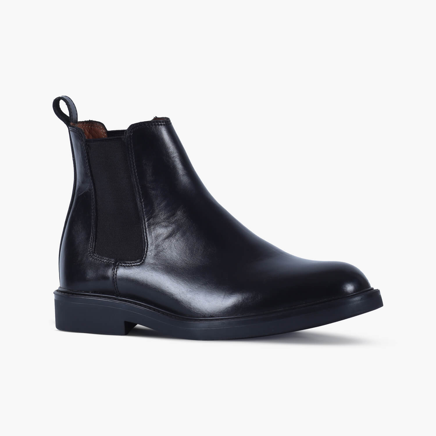 Mens Polished Leather Chelsea Boots