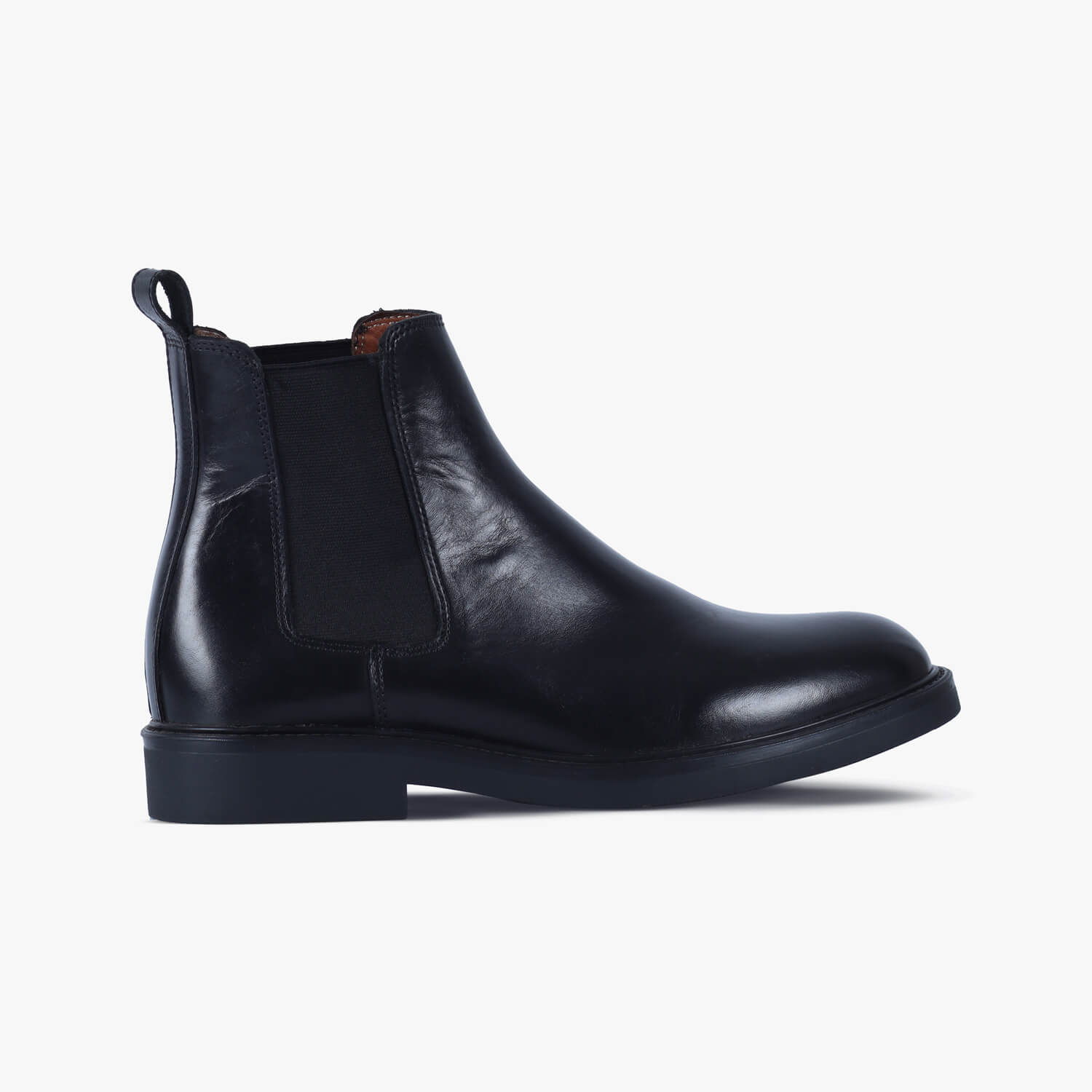 Mens Polished Leather Chelsea Boots