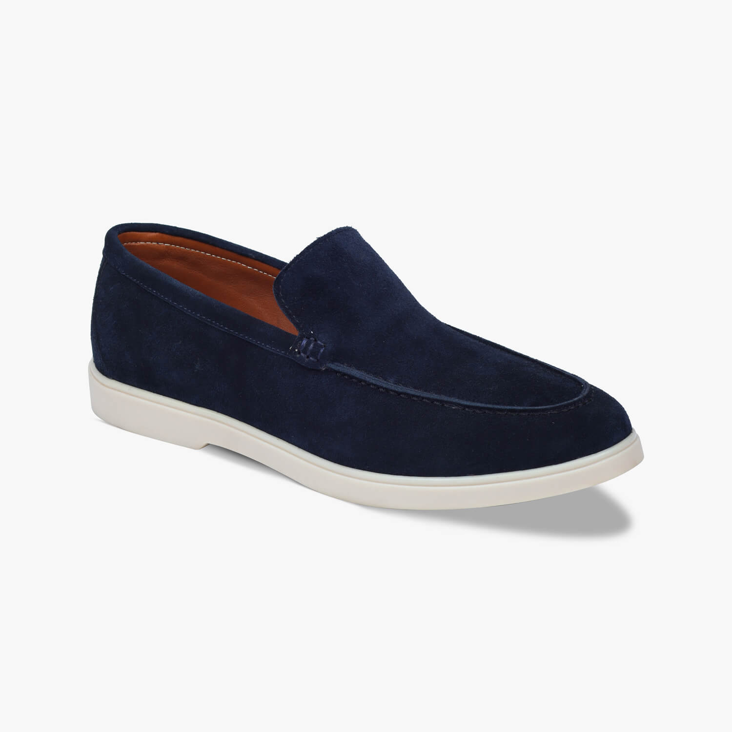 Mens Taupe Suede Leather Loafers