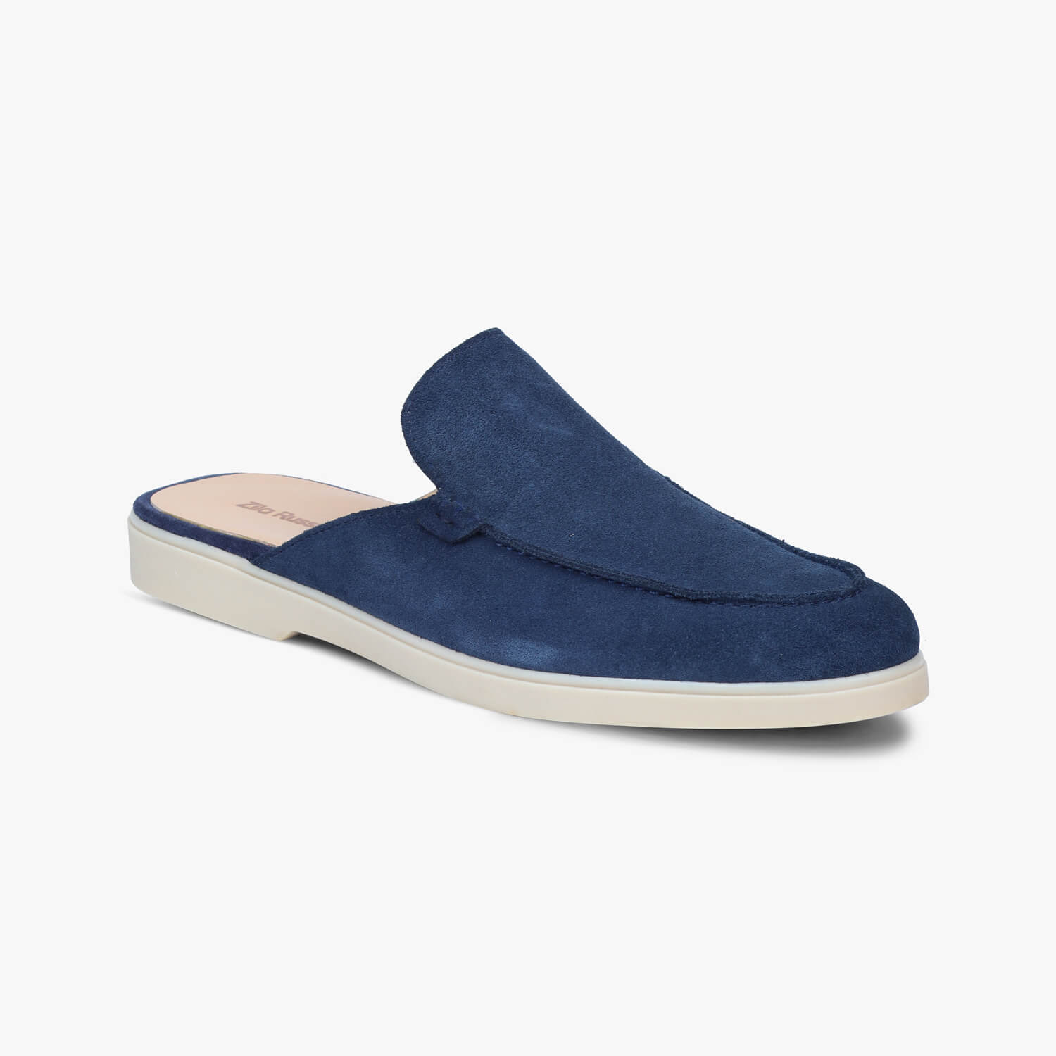 Mens Blue Suede Leather Loafers