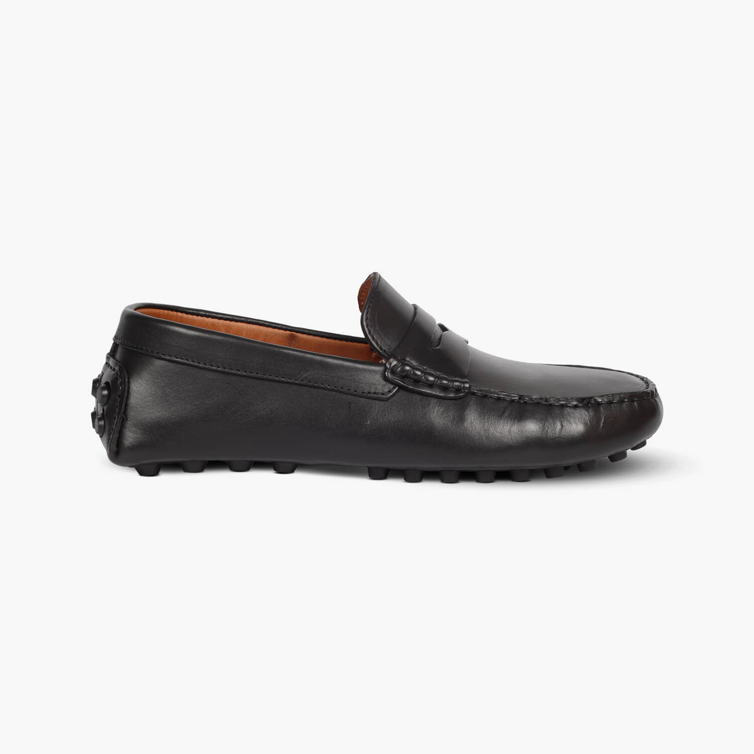 Mens Black Leather Moccasins