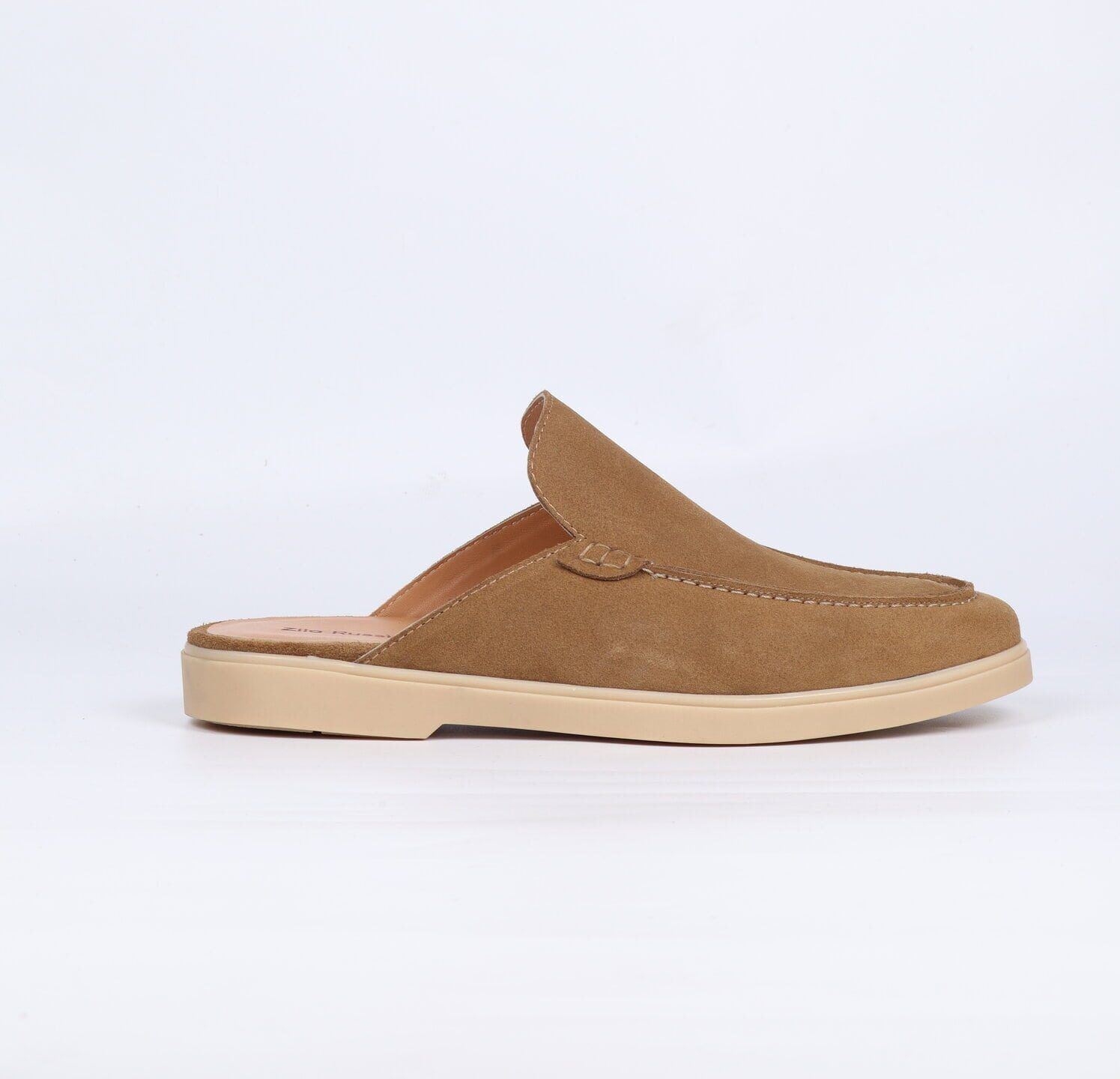 Mens Mustard Suede Leather Loafers