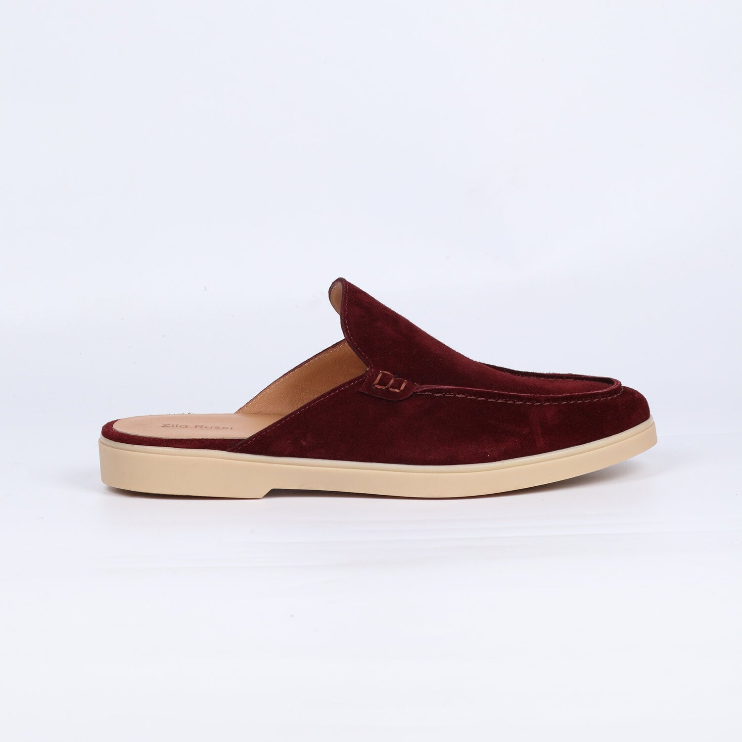 Mens Burgundy Suede Leather Loafers