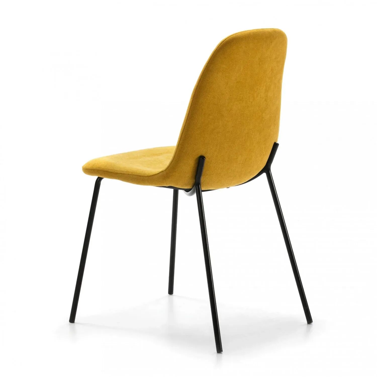 Pack Renne – Lot De 6 Chaises De Séjour En Tissu Jaune Moutarde & Métal Noir thumbnail 4