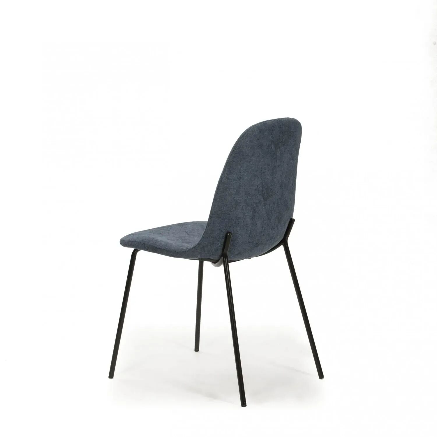 Pack Renne – Lot De 6 Chaises De Séjour En Tissu Bleu & Métal Noir thumbnail 3