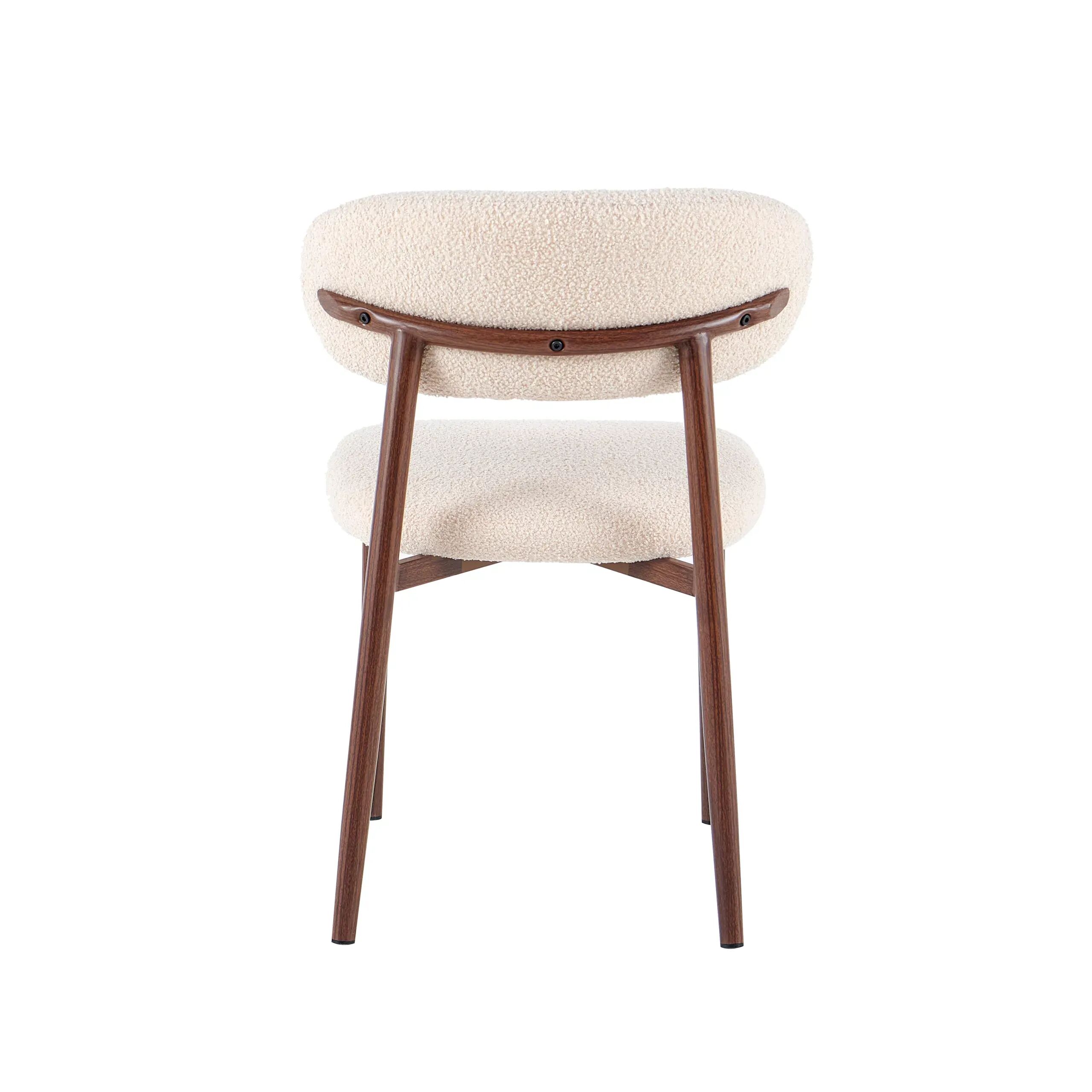 Pack Laura – Table Ovale De Luxe En Pierre Frittée & 6 Chaises Amandine Beige Bouclé thumbnail 3