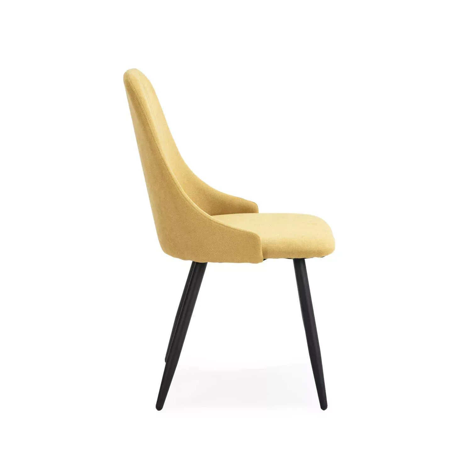 Pack Arthur – Table En Pierre Frittée Effet Marbre & 4 Chaises Mani Jaune Moutarde thumbnail 3