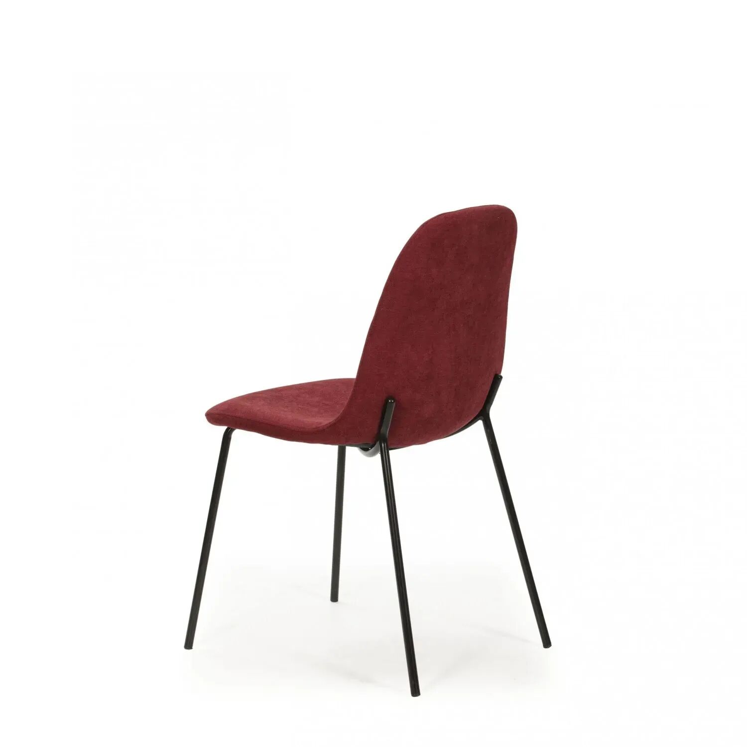 Pack Arthur – Table En Pierre Frittée Effet Marbre & 4 Chaises Renne Rouge
