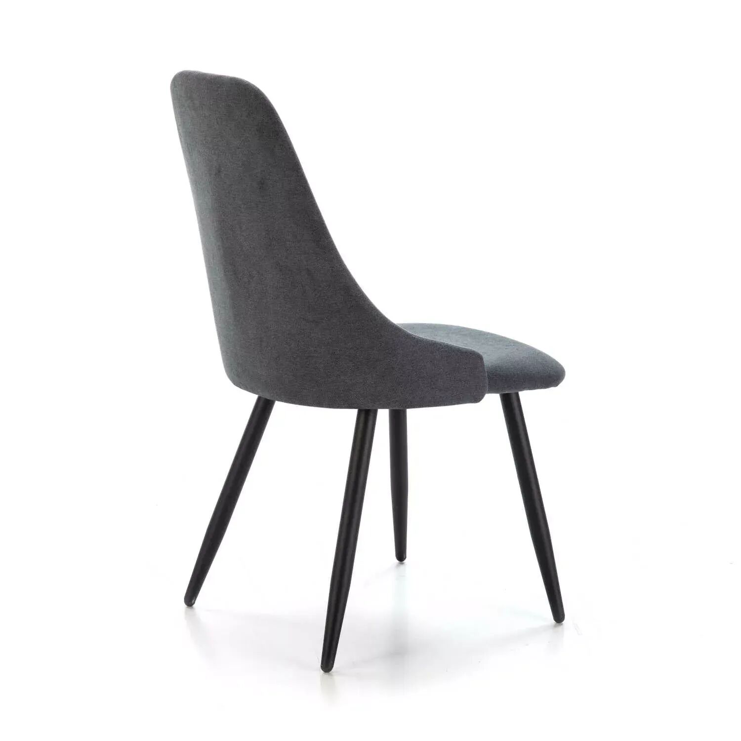 Pack Mani – Lot De 6 Chaises De Salle À Manger En Tissu Gris Foncé & Métal Noir thumbnail 3