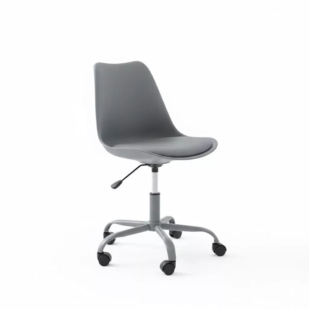 Pack Matteo – Lot De 4 Chaises De Bureau À Roulettes Gris Moderne