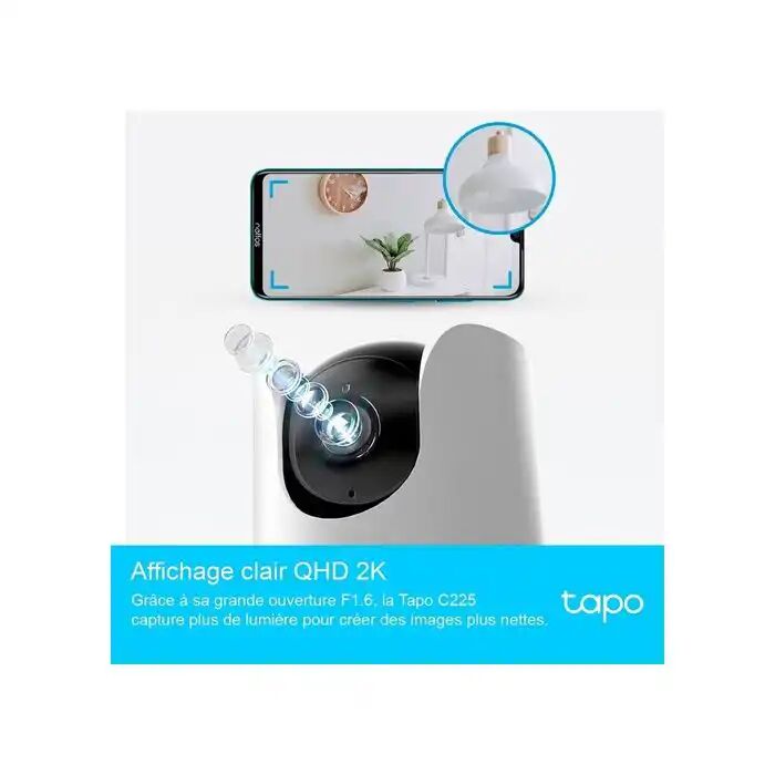 Caméra De Surveillance - C225 - 2k Qhd - Ai Panoramique 360° - Capteur Starlight
