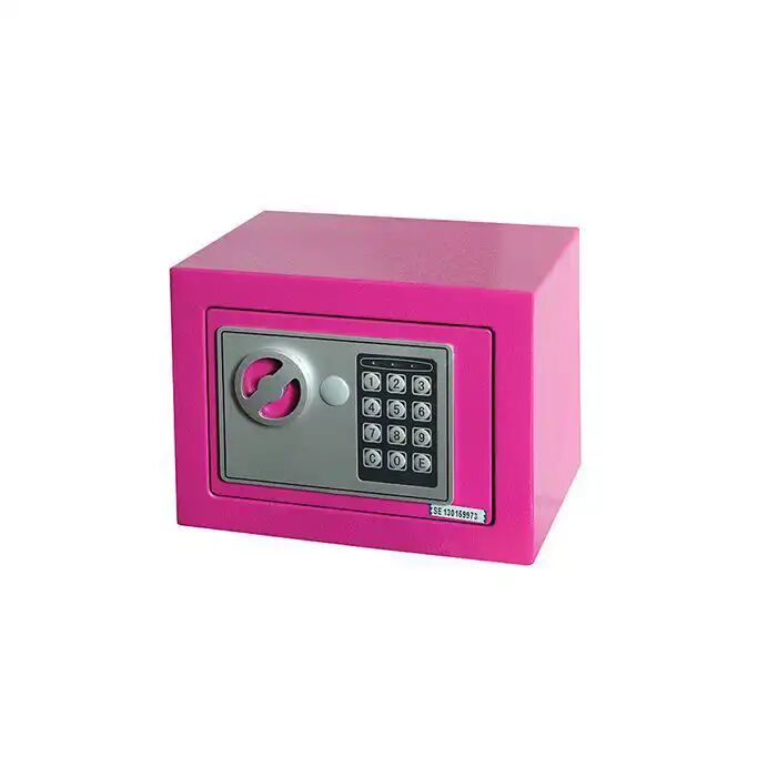 Coffre-fort - Numérique - Acier Métallique - Clé - Rose - Sécurisé