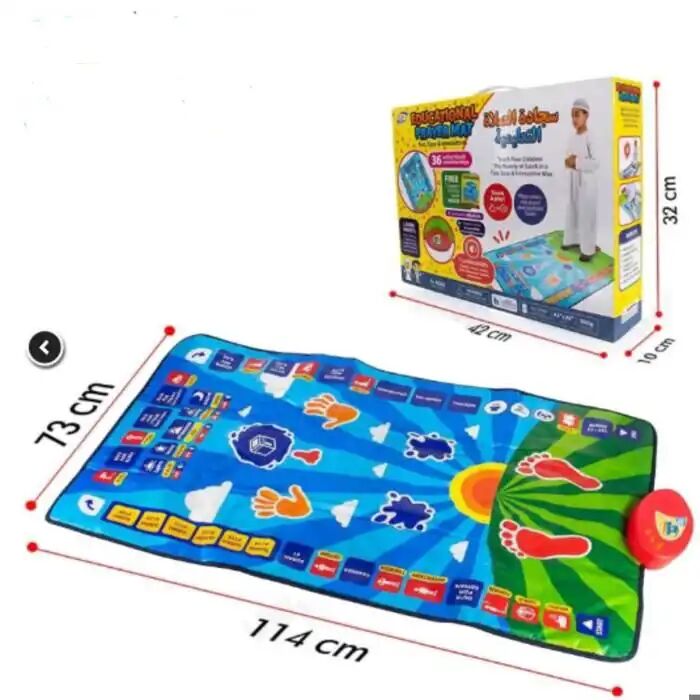Tapis D'enseignement De La Prière - Électronique - Interactif - 36 Touches - Inclus Livre D'exercices