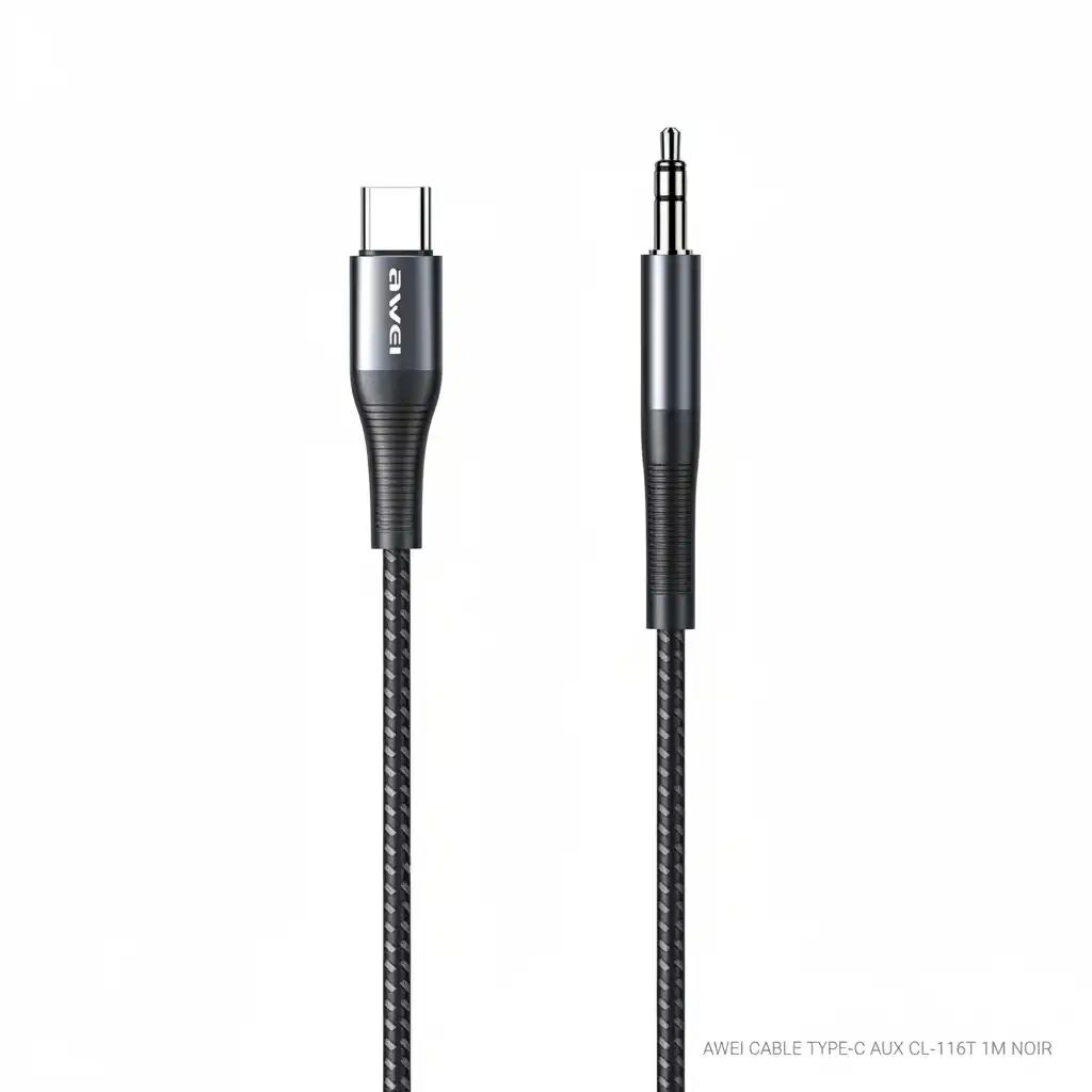 Cable Type-c Aux Cl-116t 1m Noir