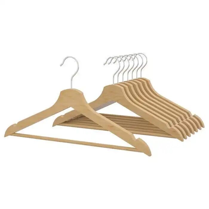 Cintres En Plastique - Ensemble De 3 - Forme Bois - Crochets Chromés - Couleur Élégante